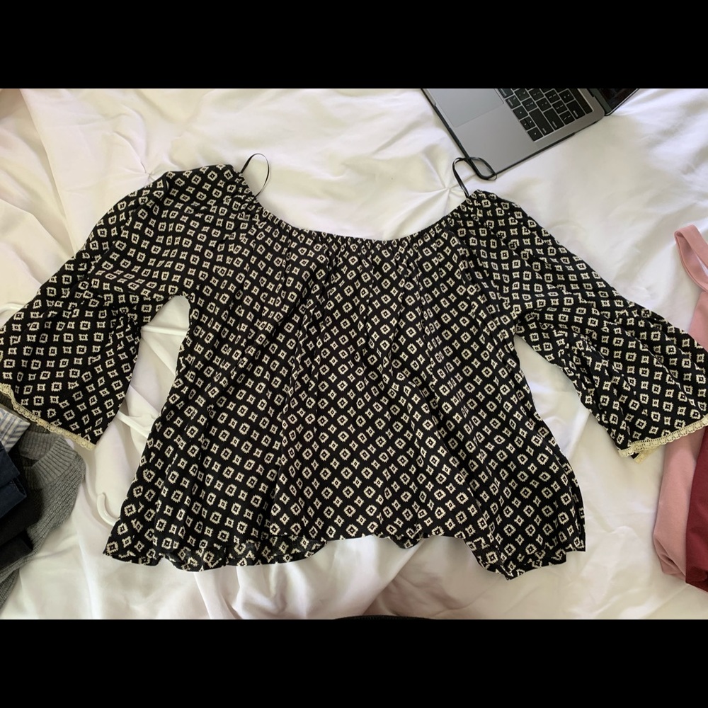 off the shoulder flowy shirt
